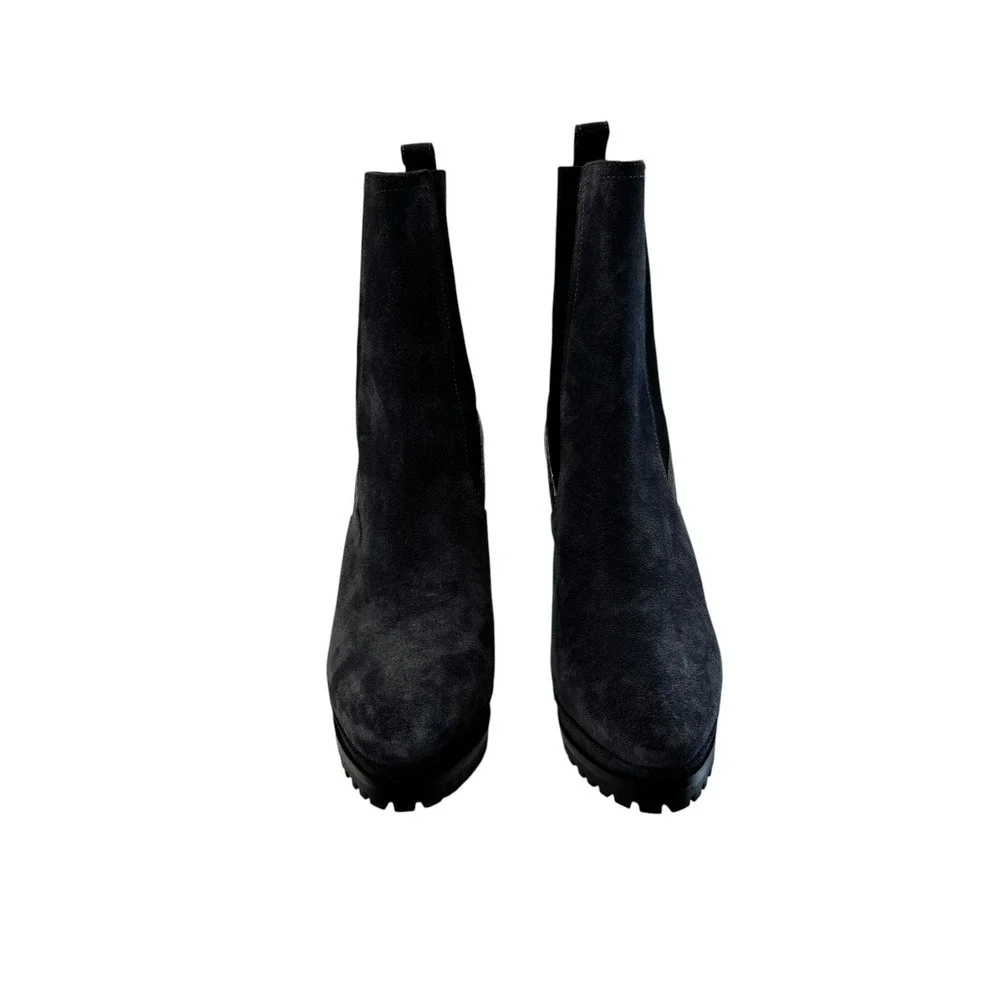 AllSaints Sz 9 Womens Sahara Boots Gray Suede‎ Leather Snakeskin Emb. Platform